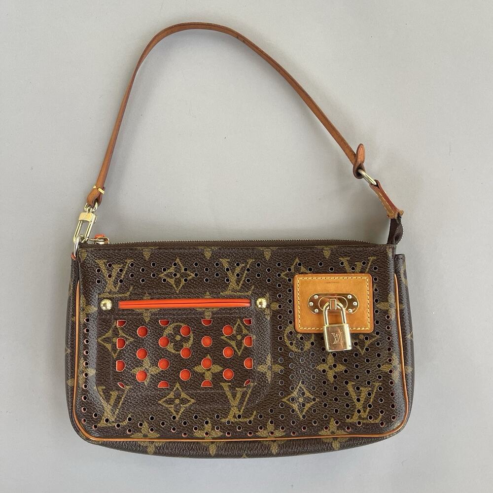Louis Vuitton Monogram Perforated Pochette Accesoires 2006 Handbag Shoulder Bag
